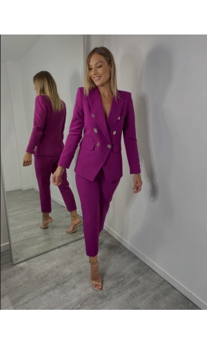   Jakke blazer lilla med knapper 
